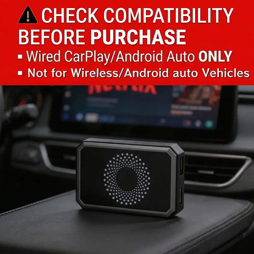 Wired CarPlay to Wireless Adapter - Built-in Android System for Netflix/YouTube/TikTok