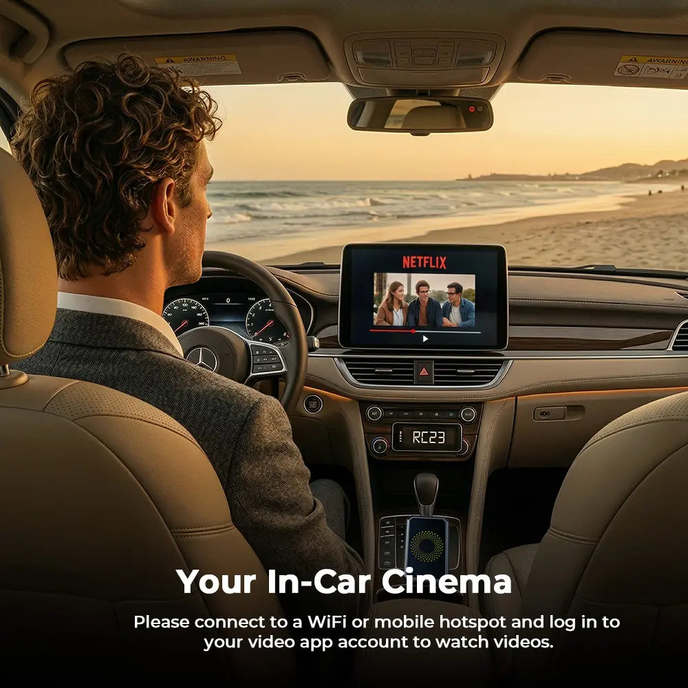 Wired CarPlay to Wireless Adapter - Built-in Android System for Netflix/YouTube/TikTok