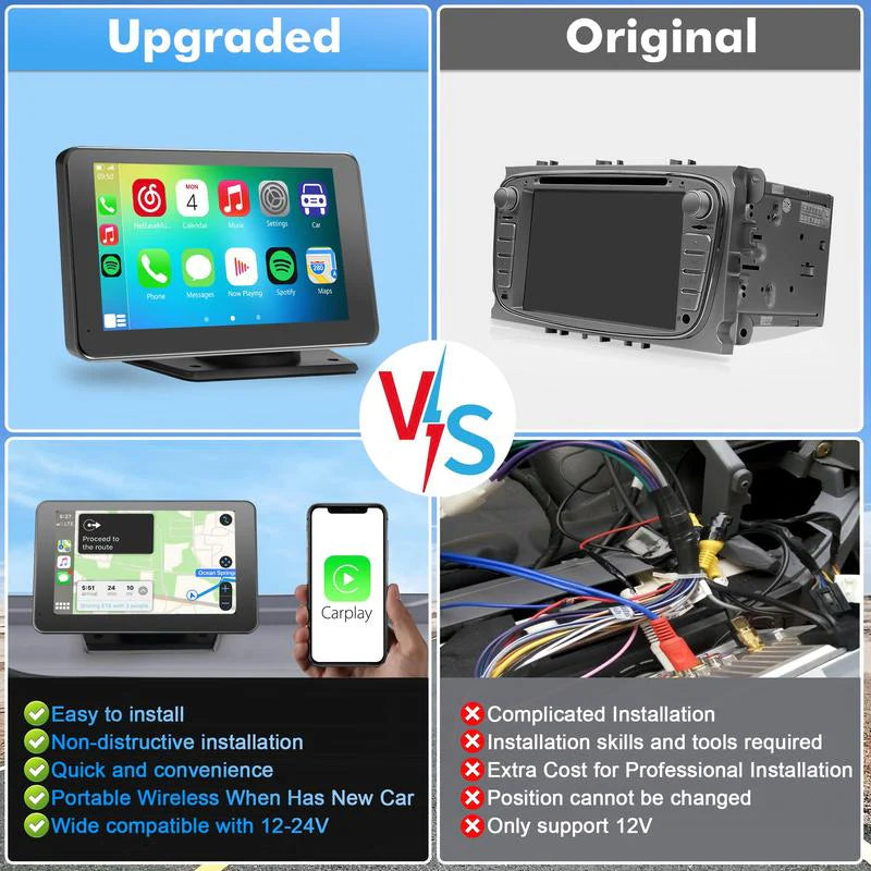 Upgraded Wireless CarPlay Screen for Andriod & Iphone 2026